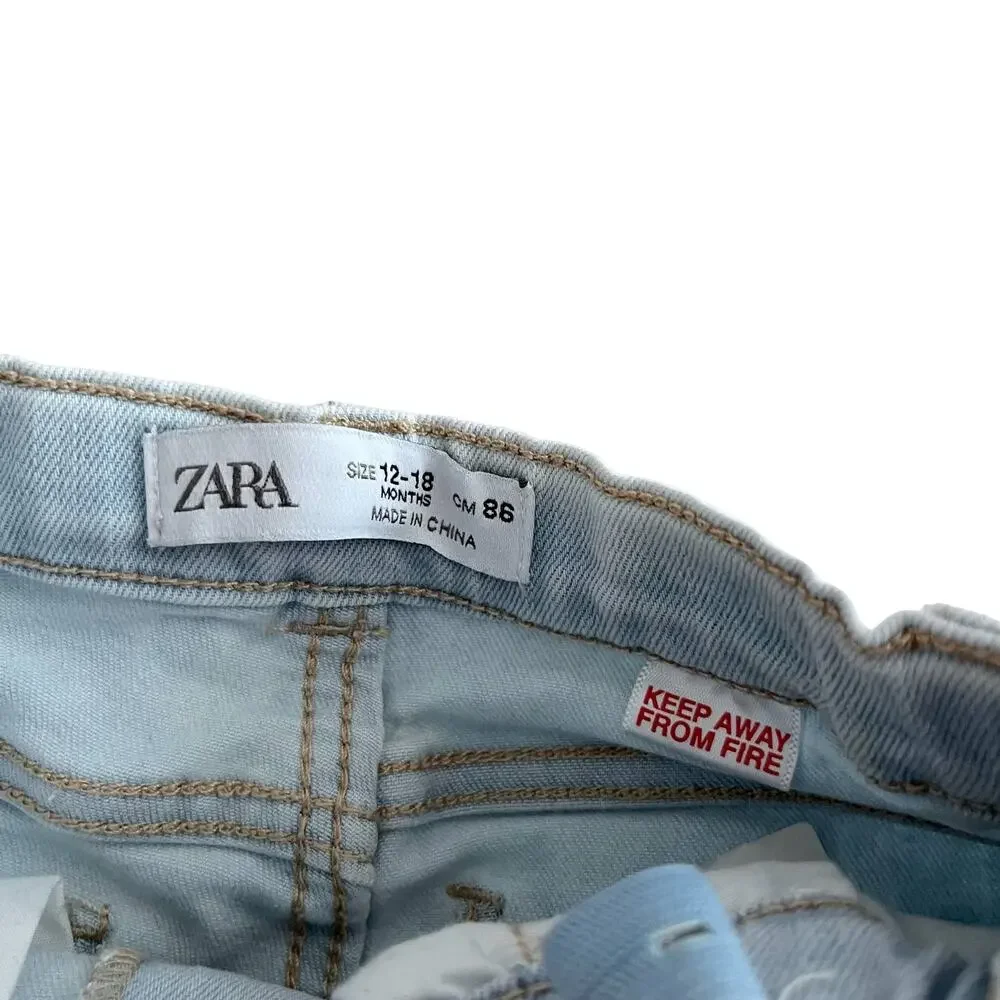 Zara girls distressed denim jeans size 12-18 months